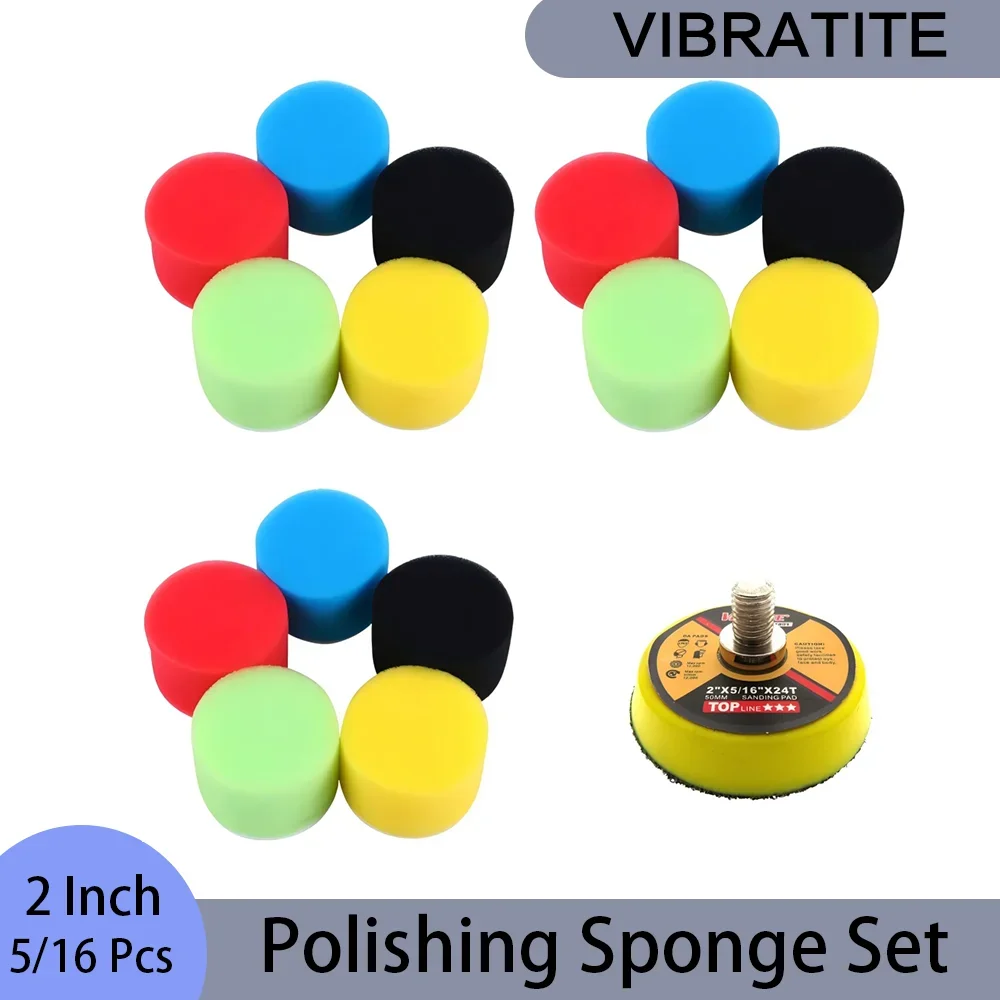 Polish Pad Set Buffer - 5/16-teiliges 2-Zoll-Polierschwamm-Set, Gemischte 5 Farben mit