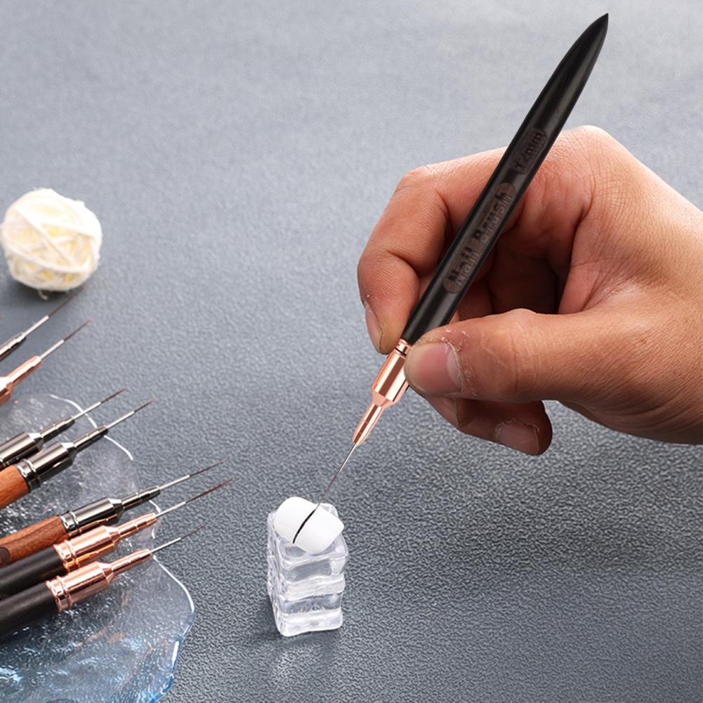 Detailing Brush Set - Feindetail-Nagelbürsten-Set 6/9/12/15/18mm, Nagelkunst-Pinsel-Set, ultrafeine Haarpinsel mit