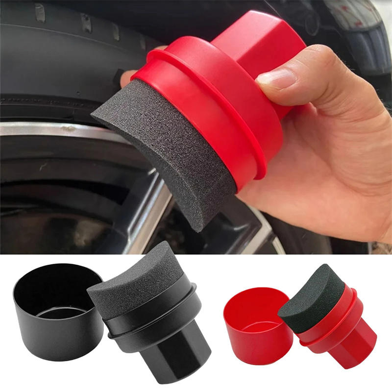 Wax Applicator Pad - Auto-Reifenwachs-Schwamm, Autowachs-Applikator-Pad mit Deckel, Gebogene Form