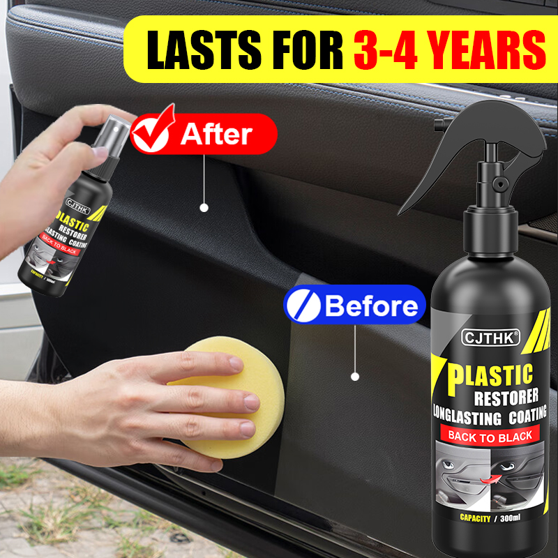 Leather Cleaner Interior - Auto-Kunststoff-Restaurator, zurück zu schwarz, glänzender Kunststoff-Renovierer,
