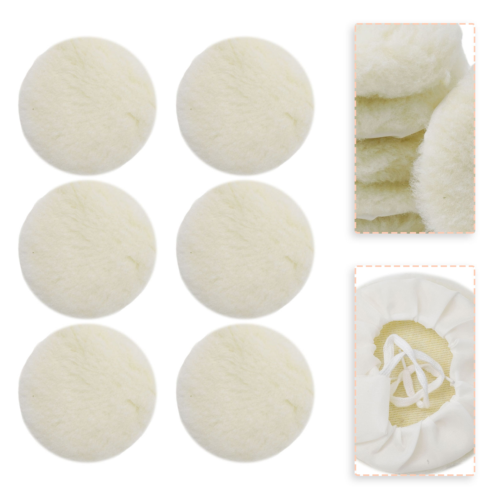 Polish Pad Set Buffer - Set Polierpads 125 mm Puffer Lammwolle