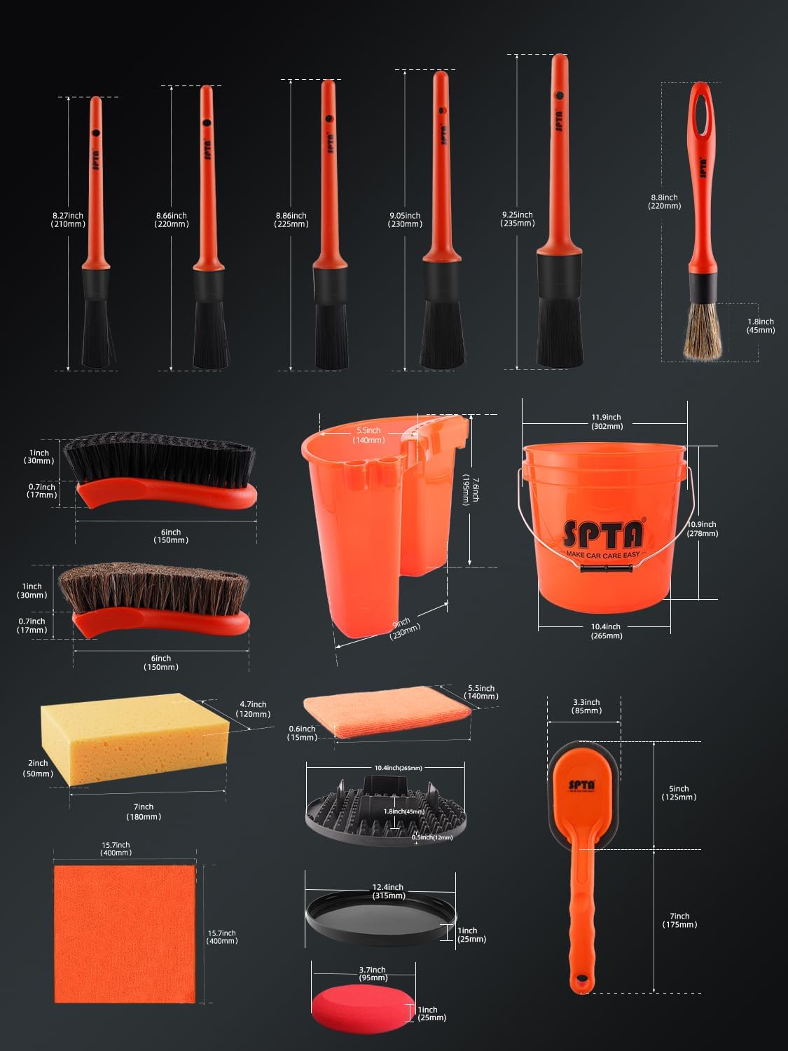 SPTA 31-teiliges Autowaschset  – Detailing Brush Set Bewertung und Preis